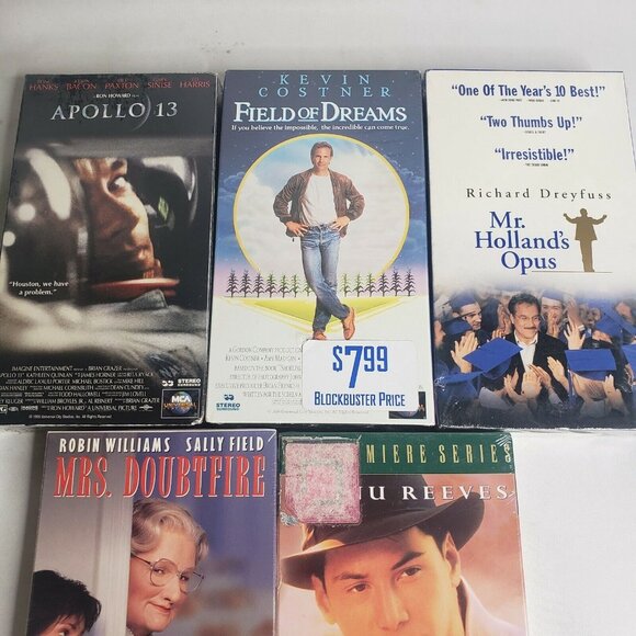 Lot of Sealed VHS Mrs. Doubtfire Apollo 13 Mr. Holland's Opus Field Of Dreams - Picture 3 of 5